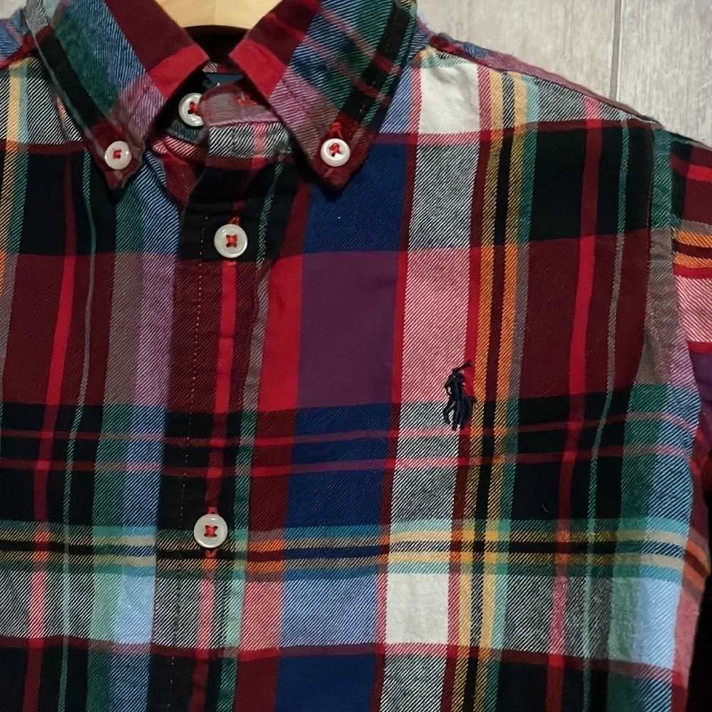 Ralph Lauren Kids Red Plaid Button Down Shirt size 2t